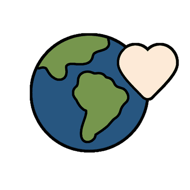 Symbol für Nachhaltigkeit mit einer Weltkugel und grünen Blättern in einem Kreis.